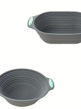 Gray Silicone Collapsible Mixing Bowl with Handle